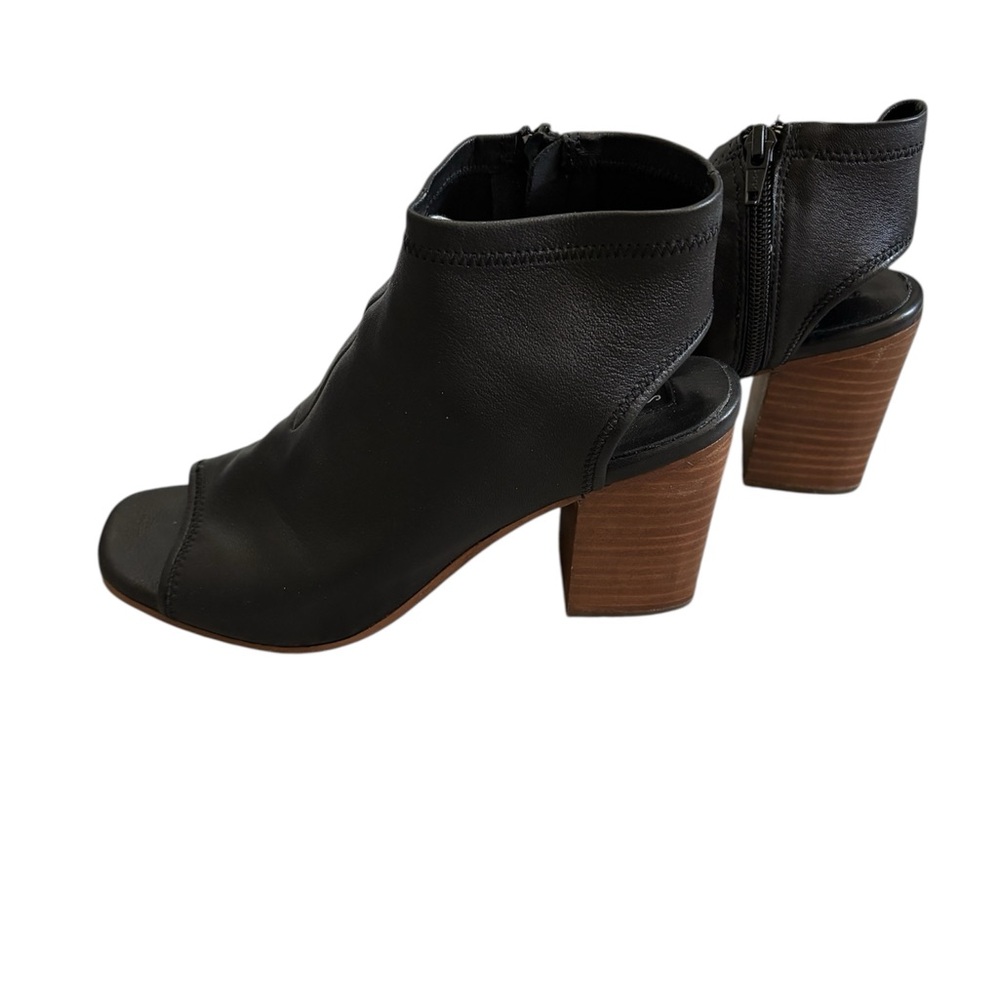 Steve Madden Black Leather Peep-Toe Ankle Boots /Sandal